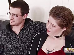 Redhead tattooed MILF steals her sister's boyfriend