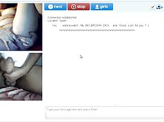Chatrandom:  Spanish Milf get my cum while rubbing pussy