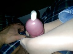 Nylon Condom Footjob